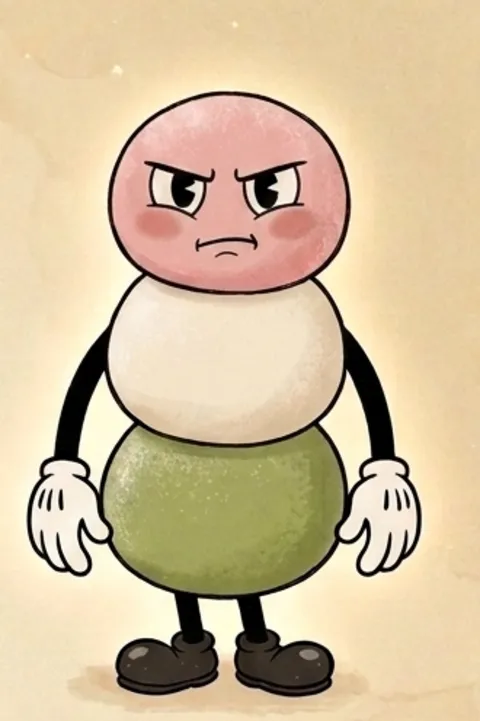 The mascot with a determined, grumpy expression